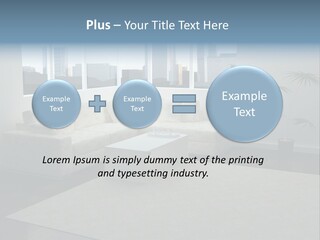 A Living Room With A Couch And A Coffee Table PowerPoint Template