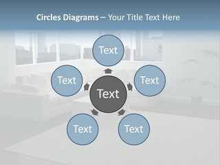 A Living Room With A Couch And A Coffee Table PowerPoint Template
