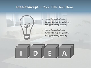 A Living Room With A Couch And A Coffee Table PowerPoint Template