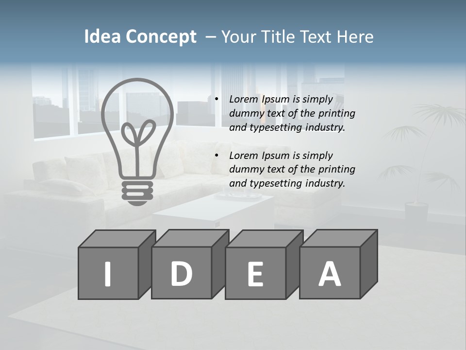 A Living Room With A Couch And A Coffee Table PowerPoint Template