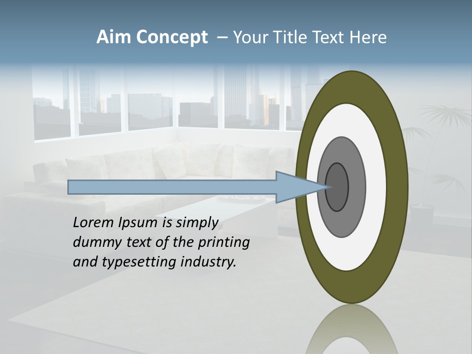 A Living Room With A Couch And A Coffee Table PowerPoint Template