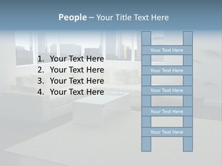 A Living Room With A Couch And A Coffee Table PowerPoint Template