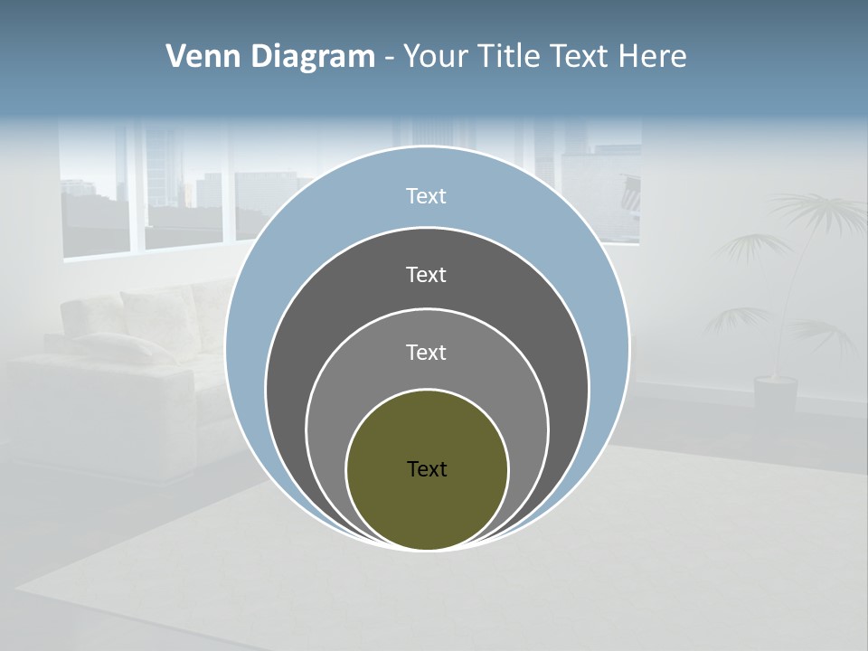 A Living Room With A Couch And A Coffee Table PowerPoint Template