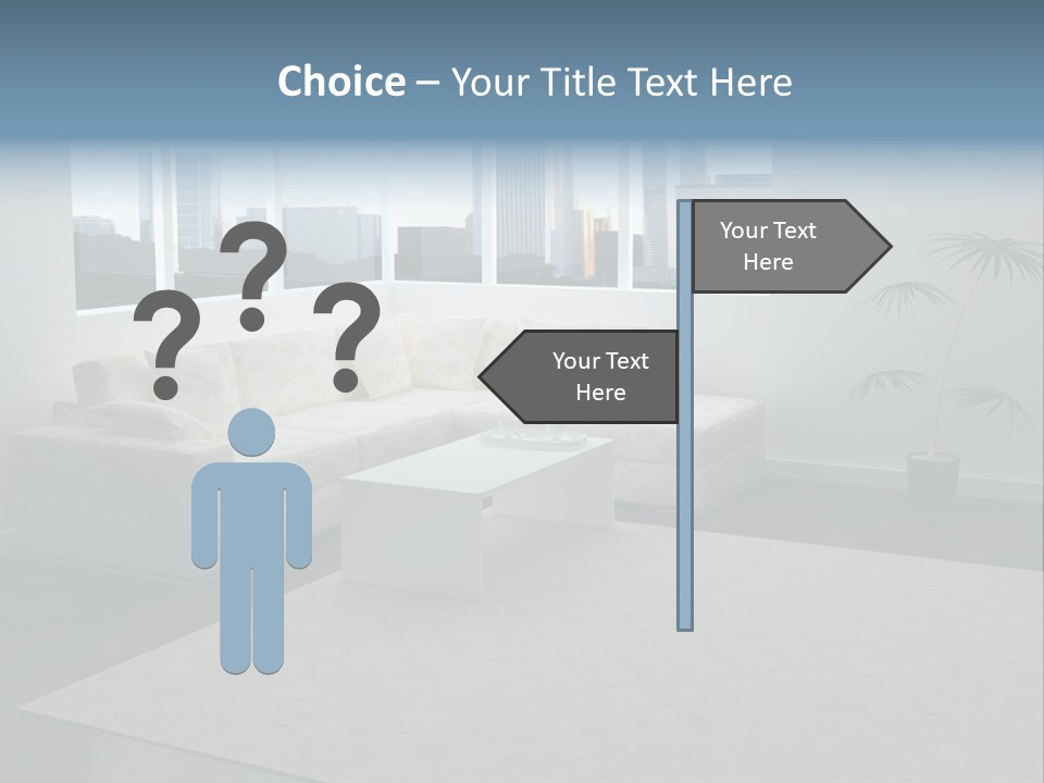A Living Room With A Couch And A Coffee Table PowerPoint Template