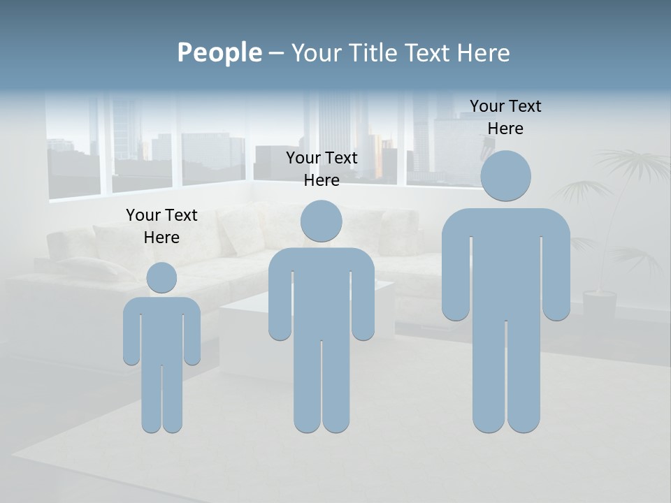 A Living Room With A Couch And A Coffee Table PowerPoint Template