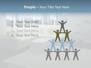 A Living Room With A Couch And A Coffee Table PowerPoint Template