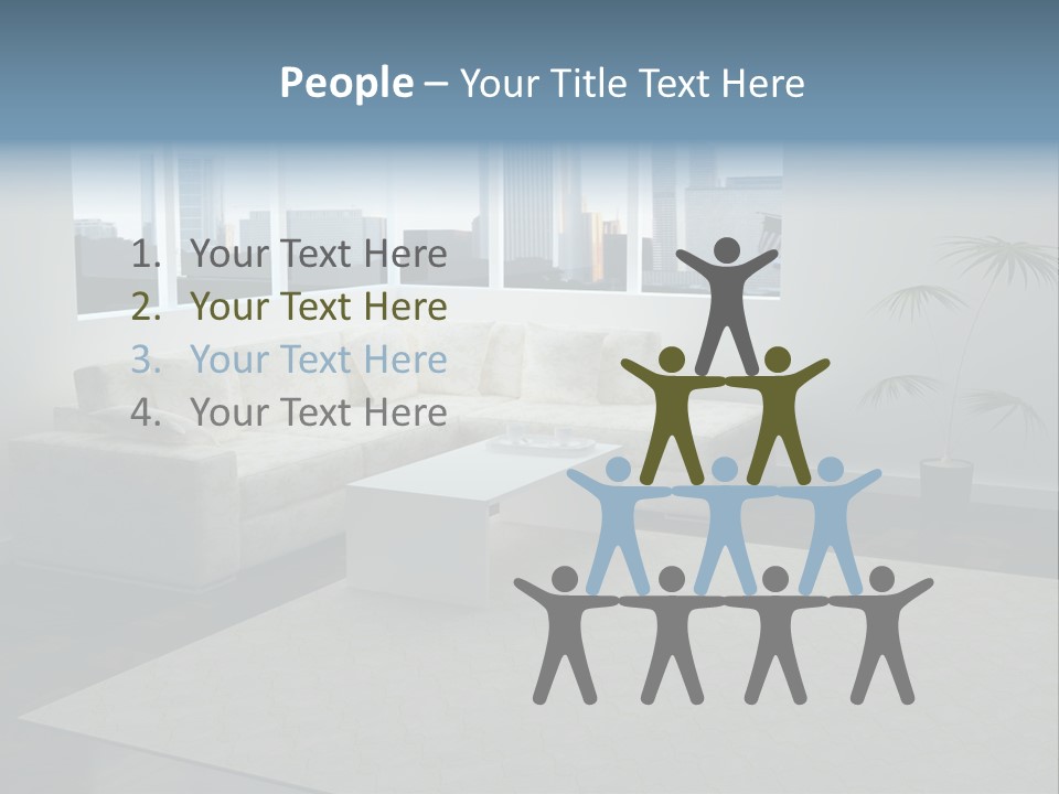 A Living Room With A Couch And A Coffee Table PowerPoint Template