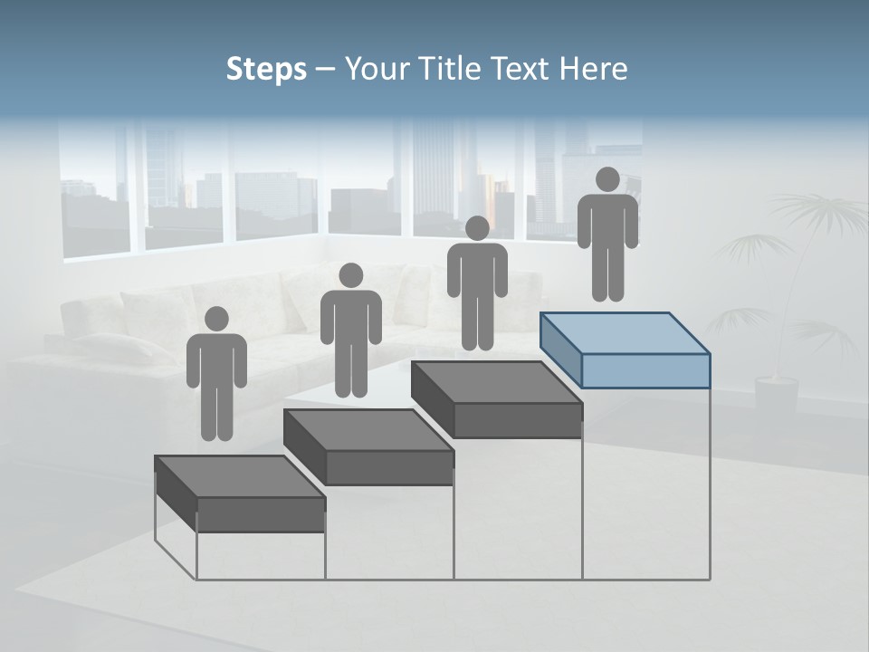 A Living Room With A Couch And A Coffee Table PowerPoint Template