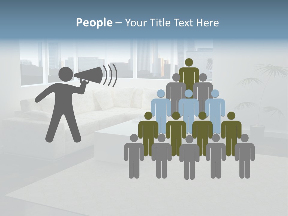 A Living Room With A Couch And A Coffee Table PowerPoint Template