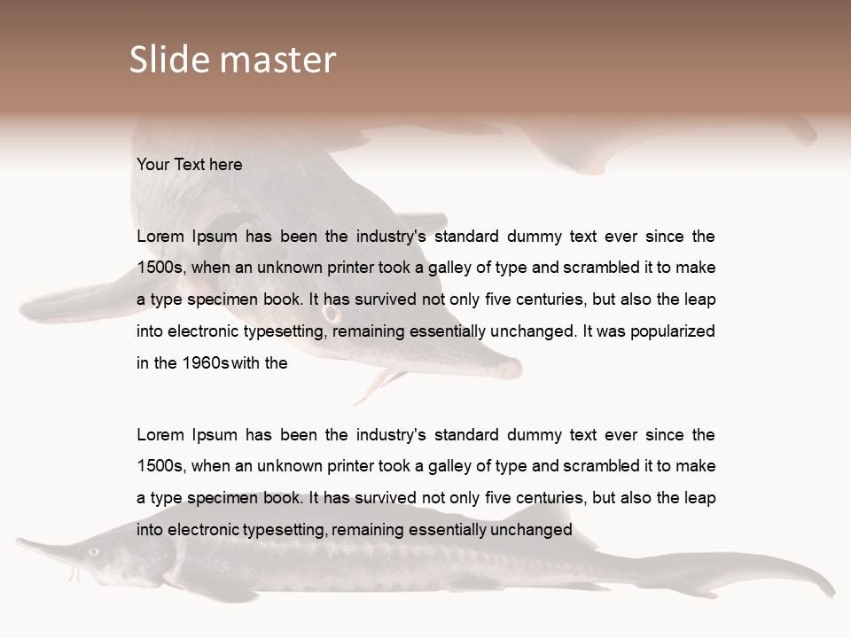 Seafood Closeup Sturgeon PowerPoint Template