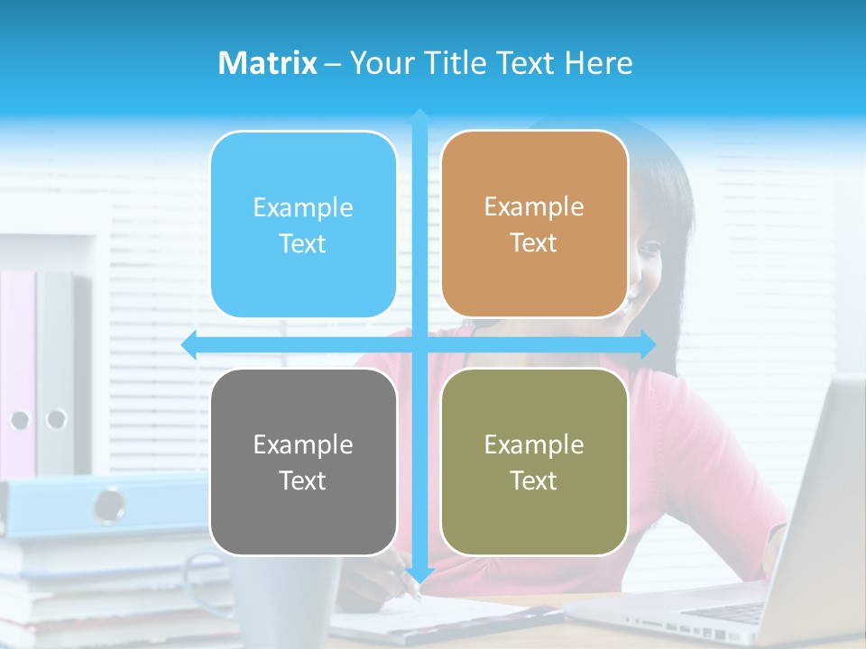 A Woman Sitting At A Desk With A Laptop PowerPoint Template