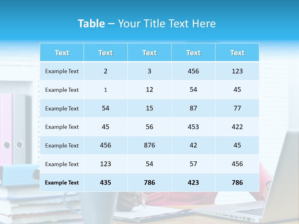 A Woman Sitting At A Desk With A Laptop PowerPoint Template