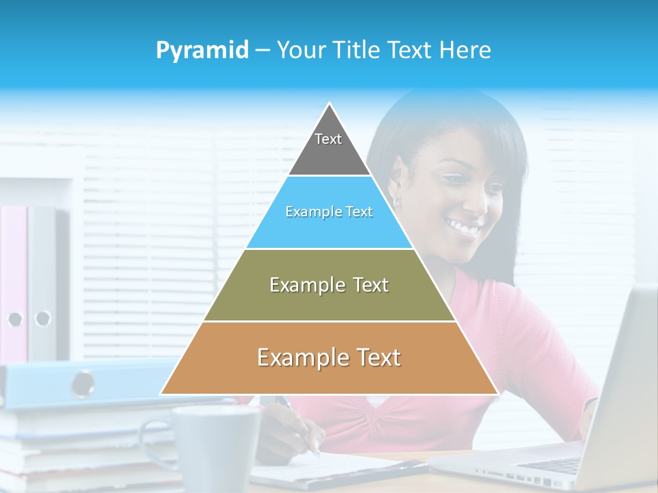 A Woman Sitting At A Desk With A Laptop PowerPoint Template