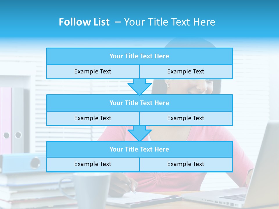 A Woman Sitting At A Desk With A Laptop PowerPoint Template