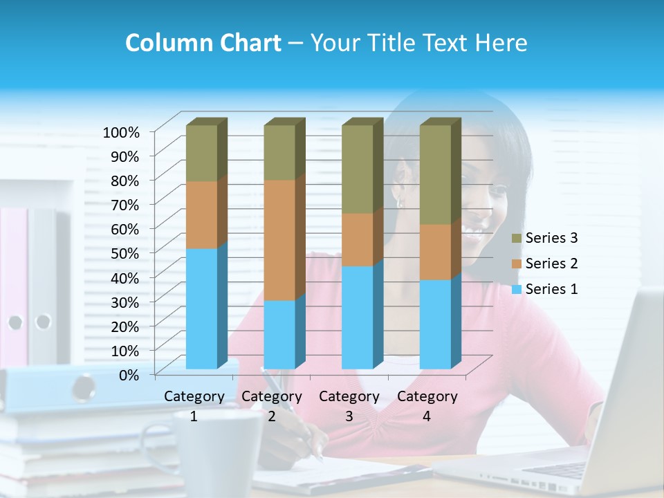 A Woman Sitting At A Desk With A Laptop PowerPoint Template