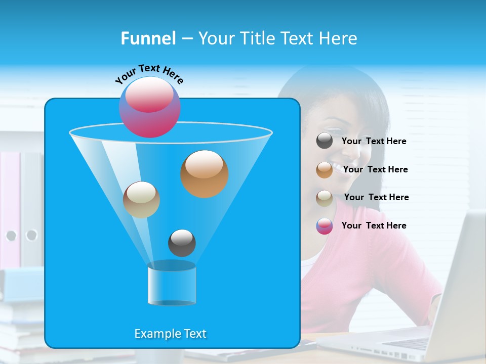 A Woman Sitting At A Desk With A Laptop PowerPoint Template