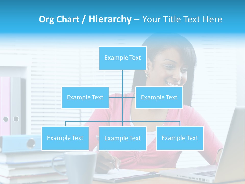 A Woman Sitting At A Desk With A Laptop PowerPoint Template