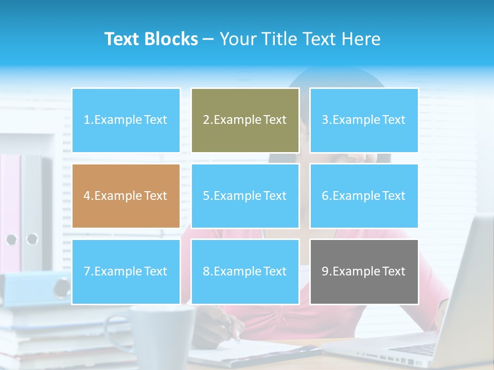 A Woman Sitting At A Desk With A Laptop PowerPoint Template