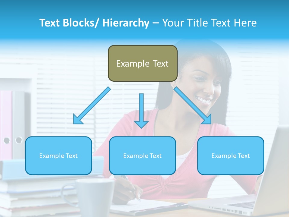A Woman Sitting At A Desk With A Laptop PowerPoint Template