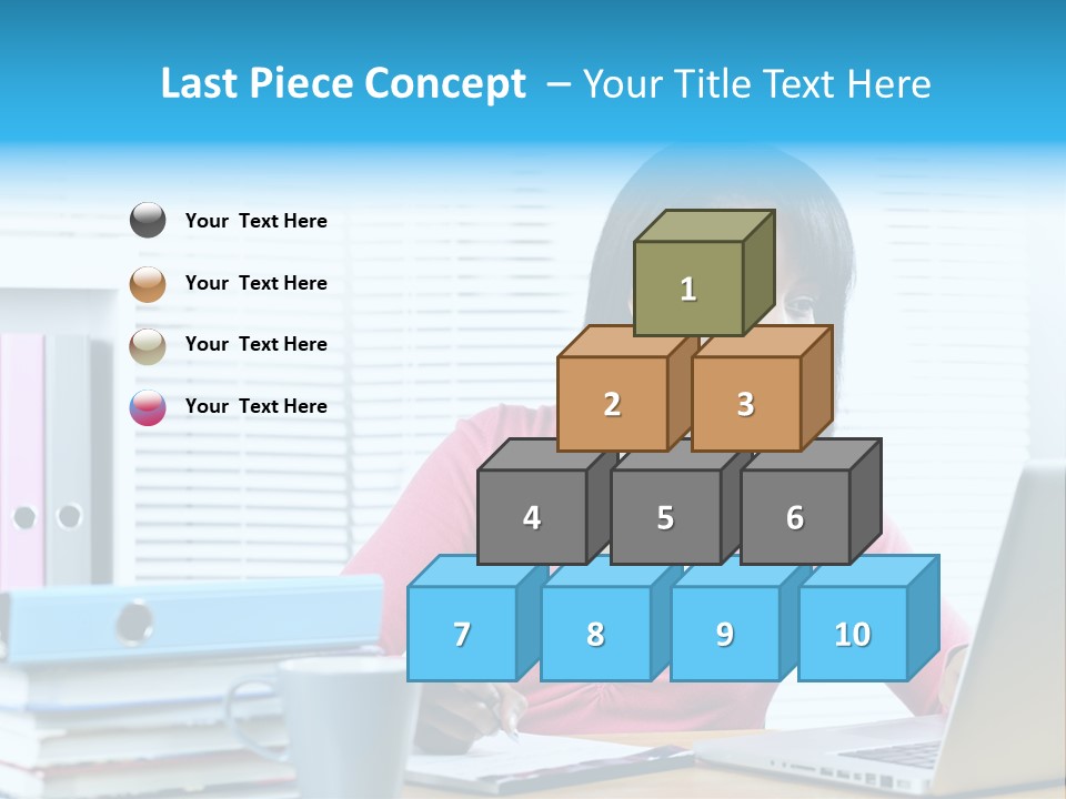 A Woman Sitting At A Desk With A Laptop PowerPoint Template