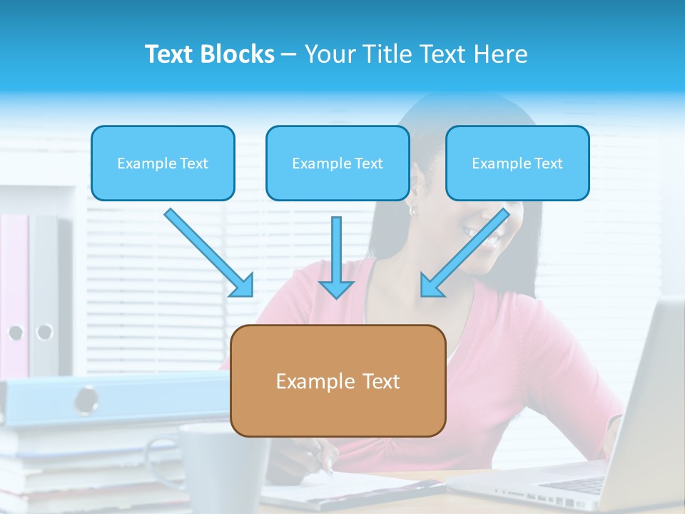 A Woman Sitting At A Desk With A Laptop PowerPoint Template