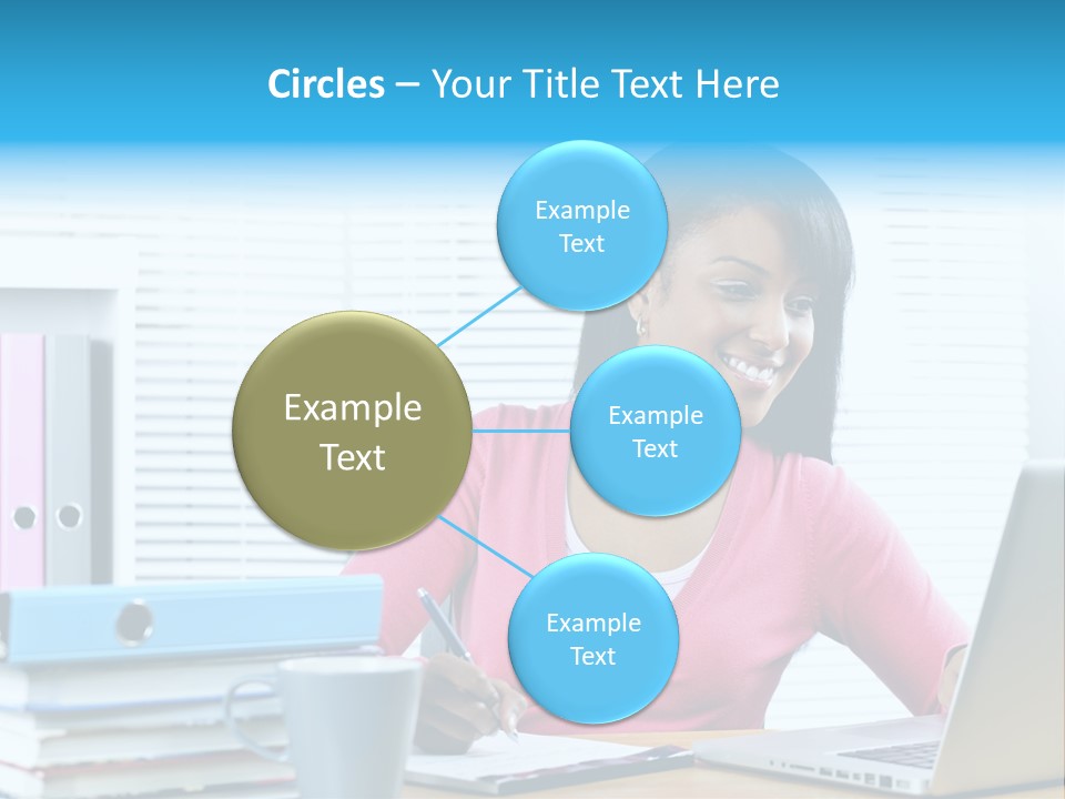 A Woman Sitting At A Desk With A Laptop PowerPoint Template