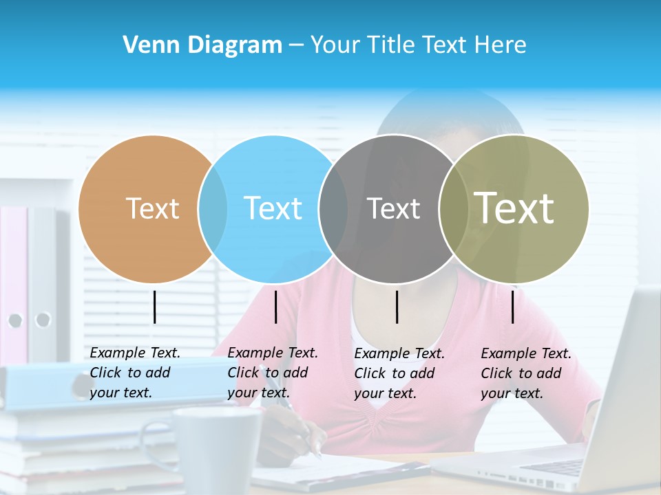 A Woman Sitting At A Desk With A Laptop PowerPoint Template