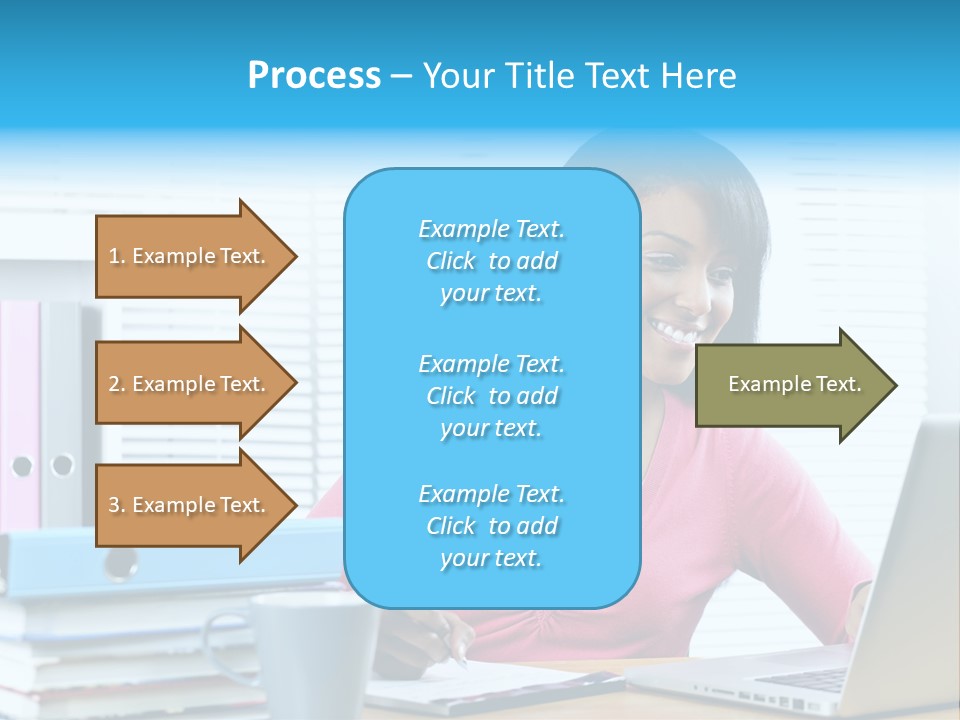 A Woman Sitting At A Desk With A Laptop PowerPoint Template