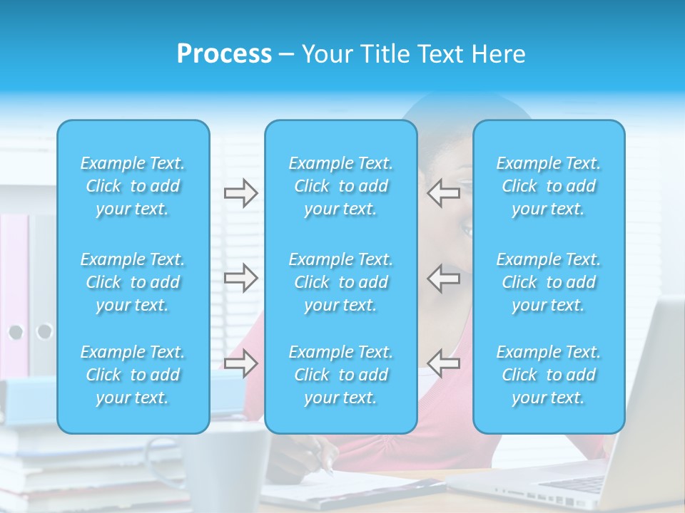 A Woman Sitting At A Desk With A Laptop PowerPoint Template