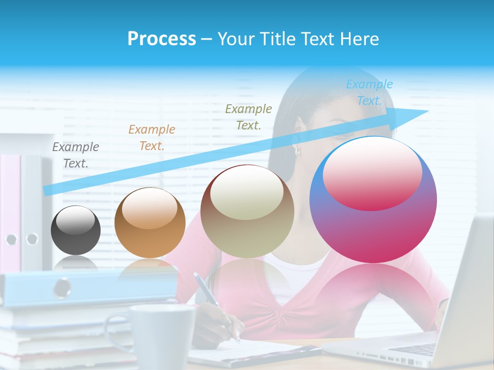 A Woman Sitting At A Desk With A Laptop PowerPoint Template