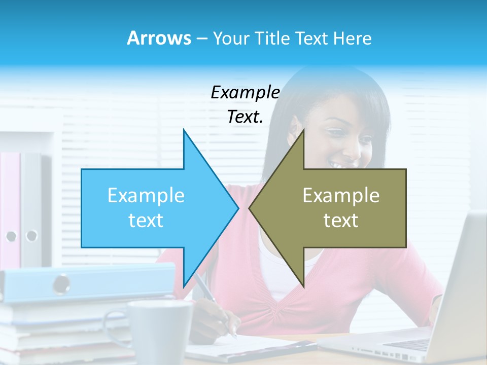 A Woman Sitting At A Desk With A Laptop PowerPoint Template