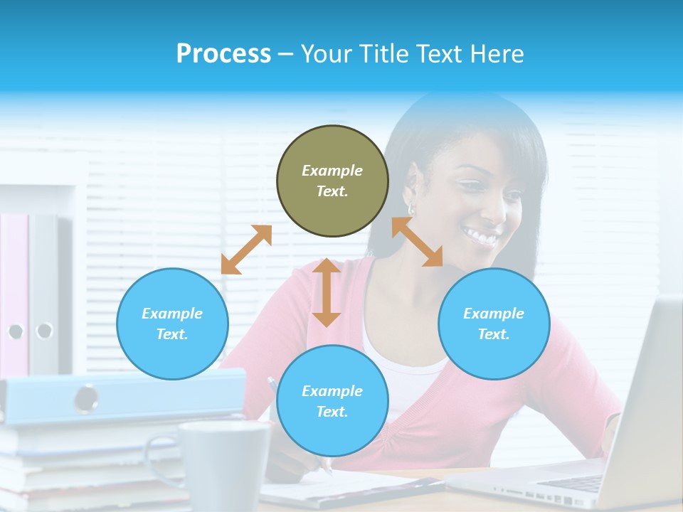 A Woman Sitting At A Desk With A Laptop PowerPoint Template