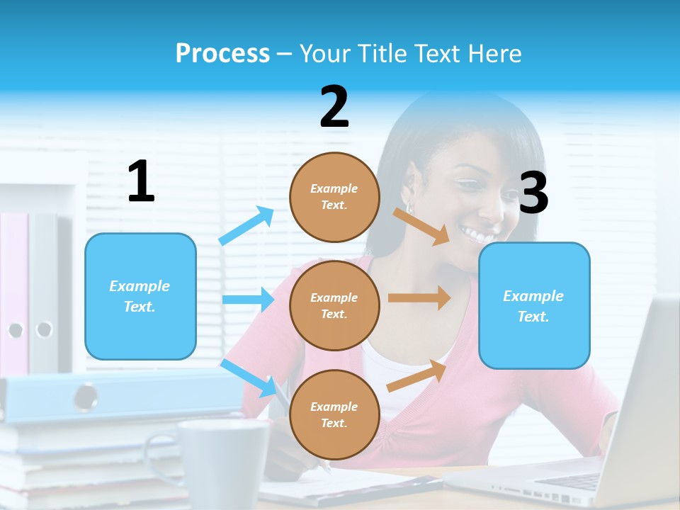 A Woman Sitting At A Desk With A Laptop PowerPoint Template