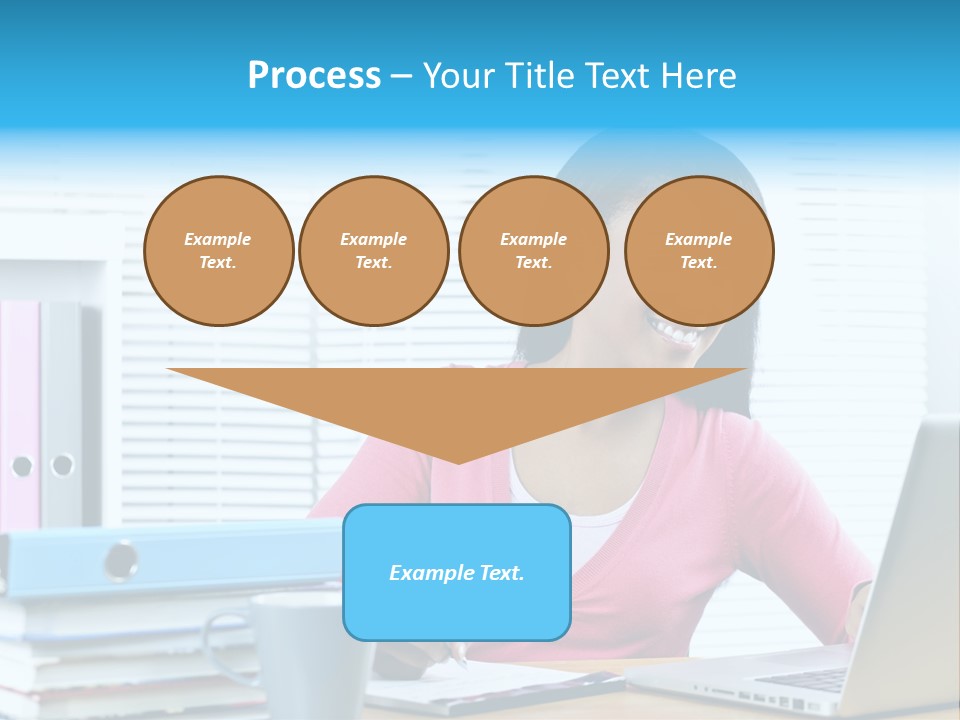 A Woman Sitting At A Desk With A Laptop PowerPoint Template