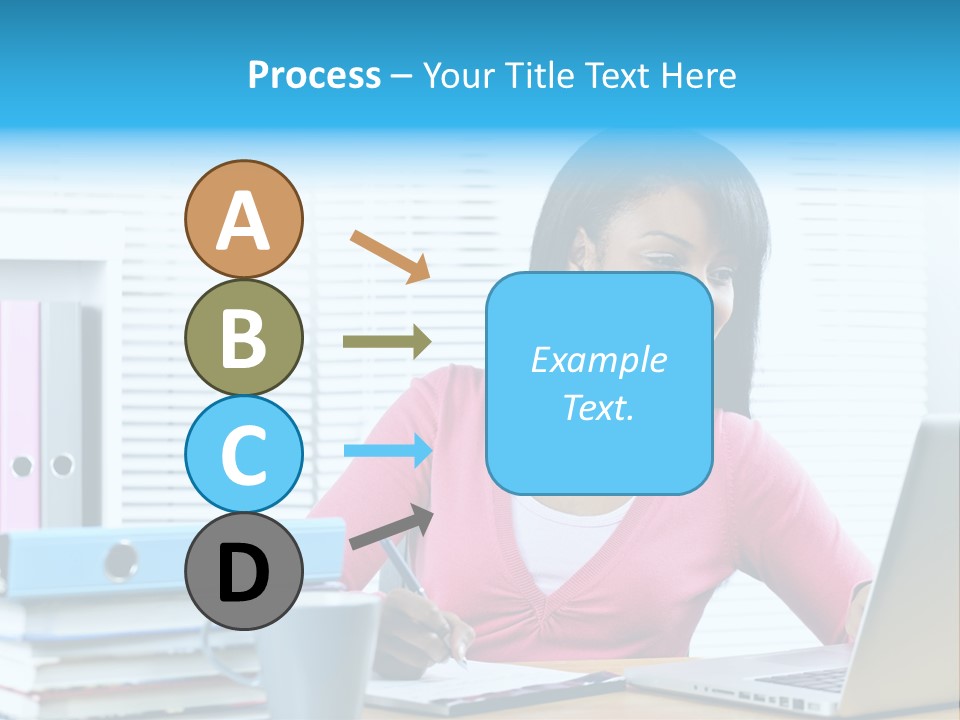 A Woman Sitting At A Desk With A Laptop PowerPoint Template