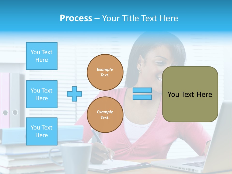 A Woman Sitting At A Desk With A Laptop PowerPoint Template