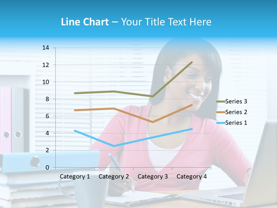 A Woman Sitting At A Desk With A Laptop PowerPoint Template