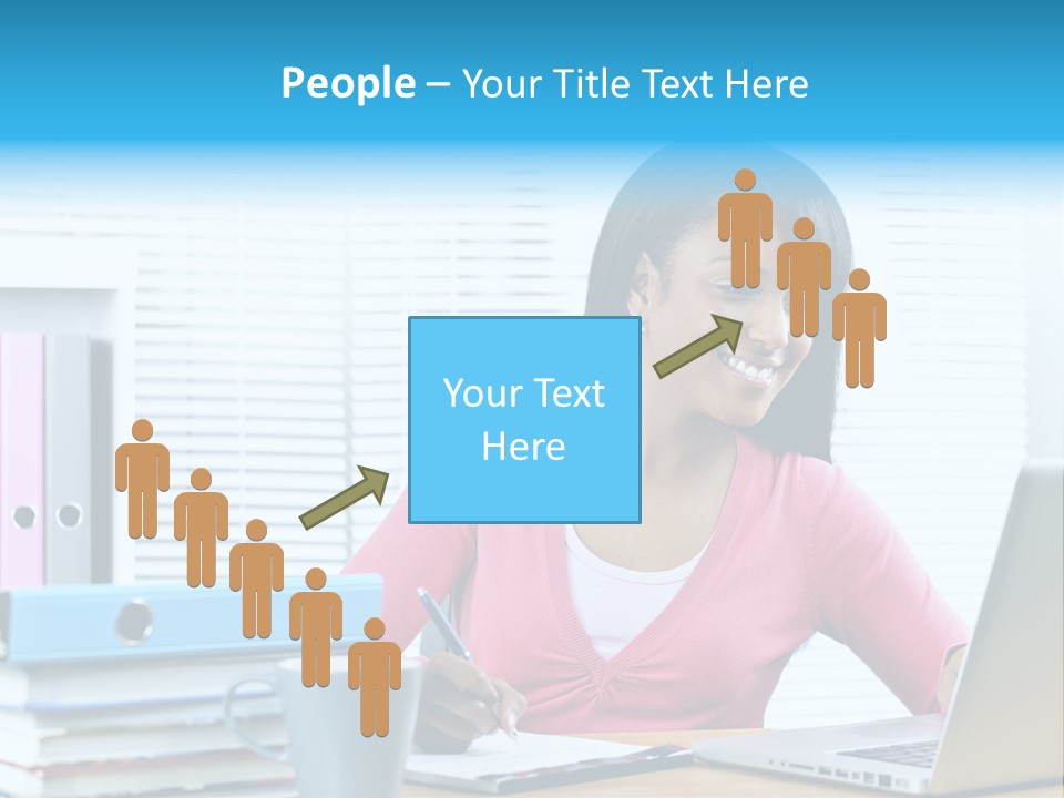 A Woman Sitting At A Desk With A Laptop PowerPoint Template