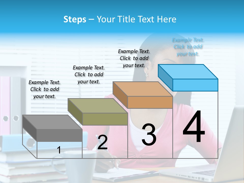 A Woman Sitting At A Desk With A Laptop PowerPoint Template