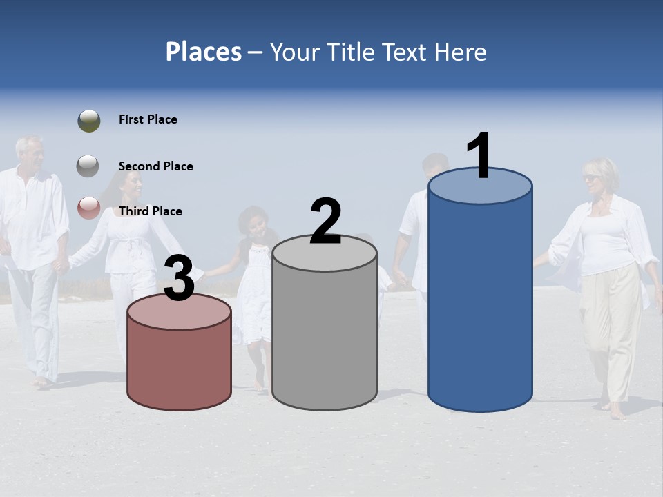 A Family Walking On The Beach Holding Hands PowerPoint Template