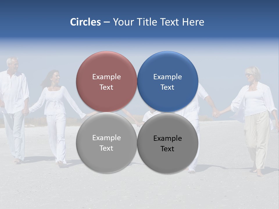 A Family Walking On The Beach Holding Hands PowerPoint Template