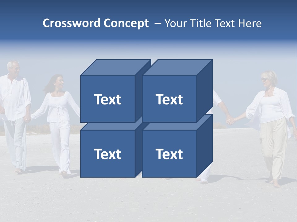 A Family Walking On The Beach Holding Hands PowerPoint Template