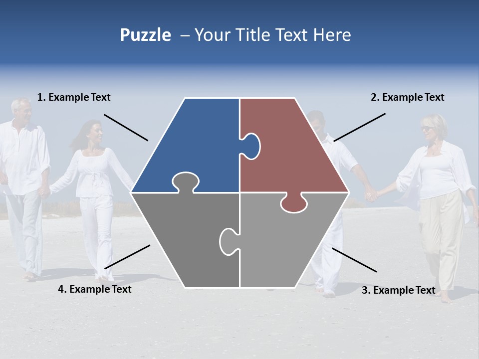 A Family Walking On The Beach Holding Hands PowerPoint Template