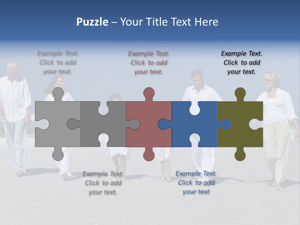 A Family Walking On The Beach Holding Hands PowerPoint Template