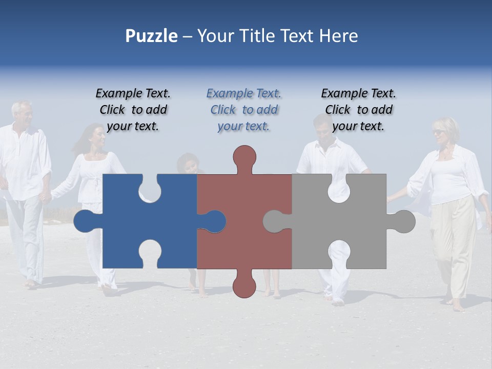 A Family Walking On The Beach Holding Hands PowerPoint Template