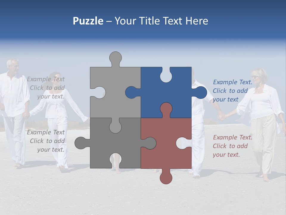 A Family Walking On The Beach Holding Hands PowerPoint Template