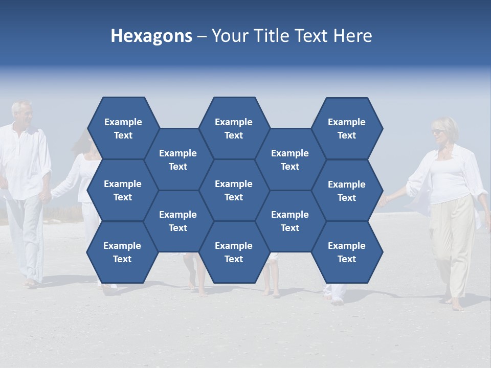 A Family Walking On The Beach Holding Hands PowerPoint Template