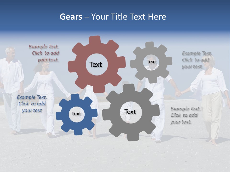 A Family Walking On The Beach Holding Hands PowerPoint Template