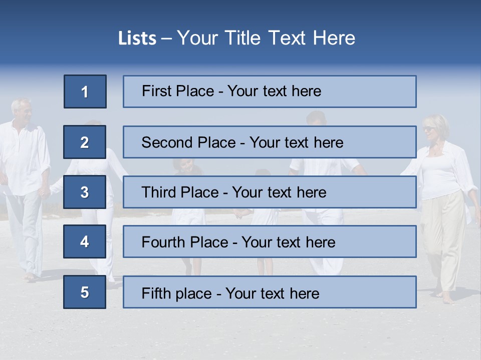 A Family Walking On The Beach Holding Hands PowerPoint Template