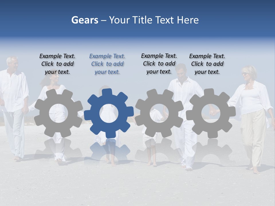 A Family Walking On The Beach Holding Hands PowerPoint Template